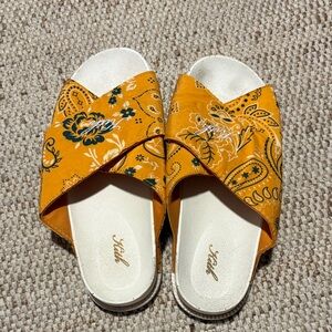 Kith Orange Floral Sandals